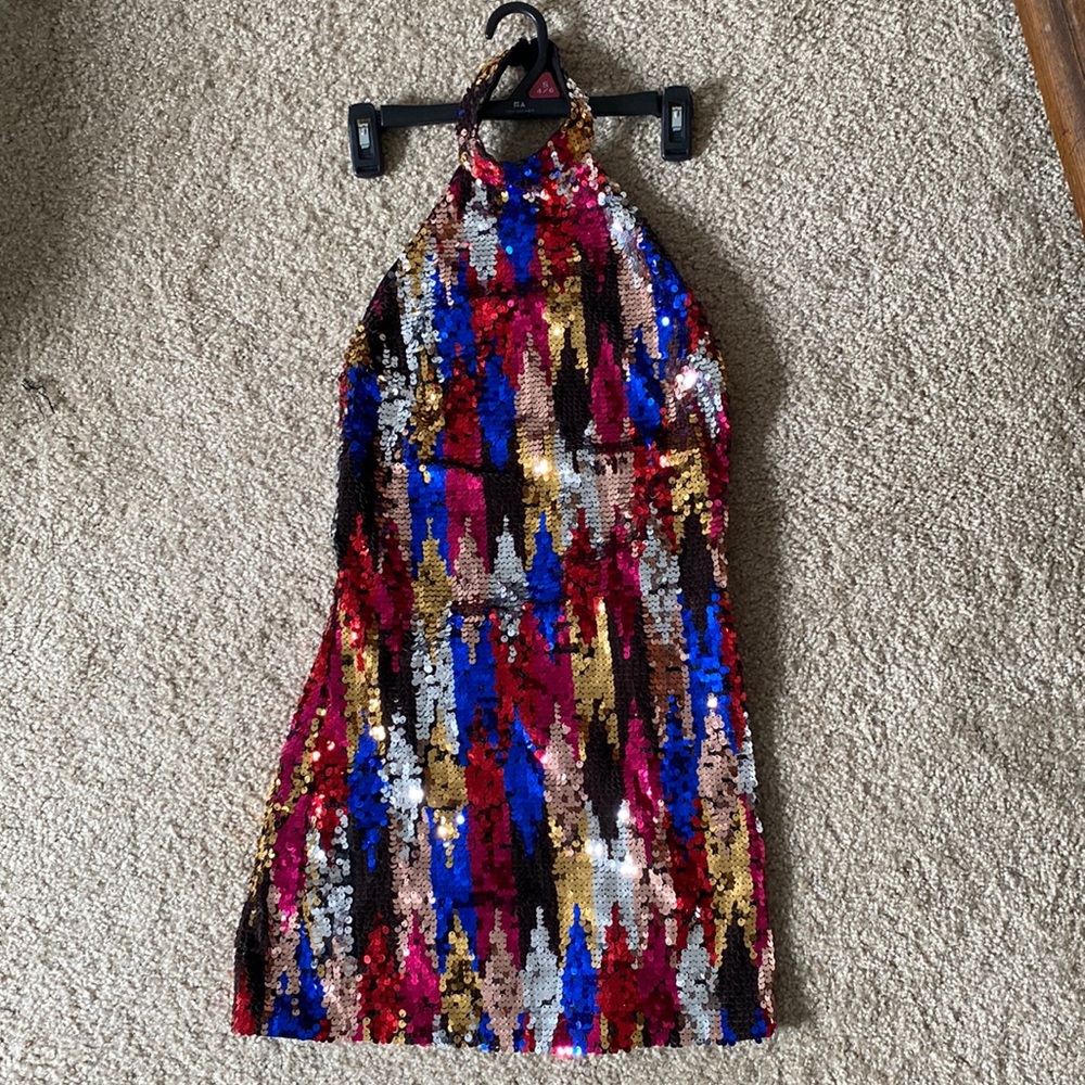 Superdry halter sequin dress